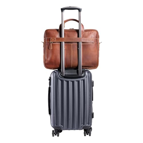 KomalC 16-Zoll-Aktentaschen aus Leder, Laptop-Kuriertaschen fr Mnner und Frauen, beste Bro-, Schul-, College-Umhngetasche