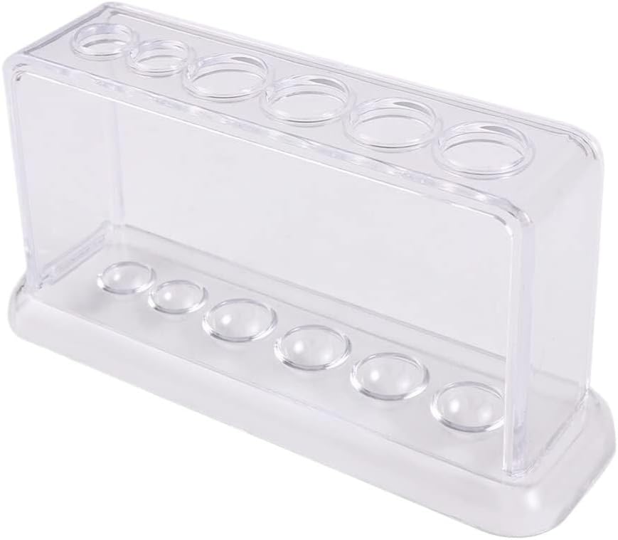 Tube Rack Plastic Clear Test Tube Rack 6 Holes Stand Lab Shelf School Supply Equipment Science