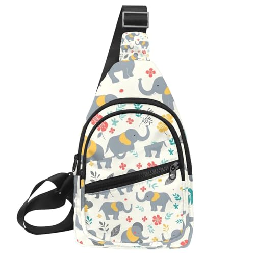 Sac à dos à bandoulière éléphant multicolore en taille unique avec une sangle réglable