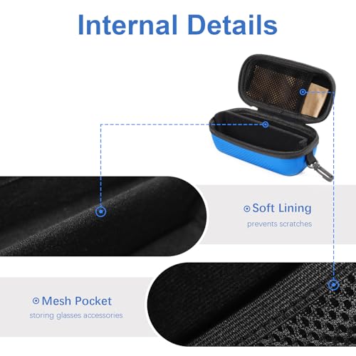 Image of Bukere Double Eyeglasses Case with Adjustable Slots, EVA Hard-shell Travel Dual Glasses Sunglasses Organizer for Men Women