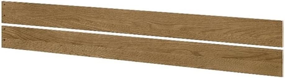 Pemberly Row Wood Full Bed Rails, Natural Oak Finish, Hardwood Construction, Contemporary Crib Conversion Rails for Bedroom Assembly Support