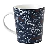 Ellen DeGeneres Crafted by Royal Doulton 40035410 CREATE KINDNESS 16.5 OZ Coffee or Tea Mug, Navy Bl