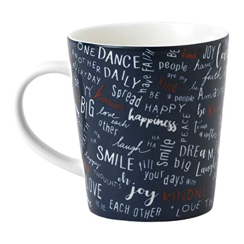 Ellen Degeneres Crafted By Royal Doulton 40035410 Create Kindness 16.5 Oz Coffee Or Tea Mug, Navy Blue #TOP8