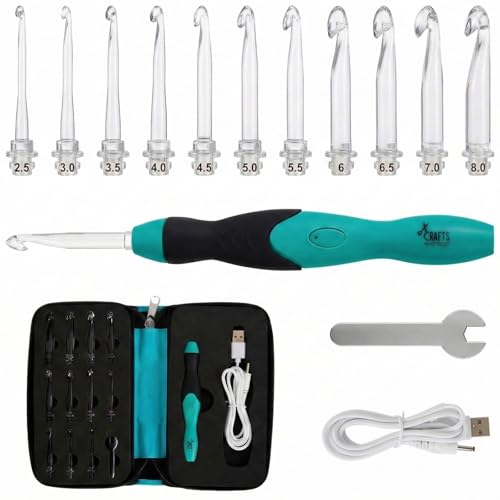 Crochets lumineux pour crocheter la nuit et en voyage, kit portable ergonomique 11 tailles