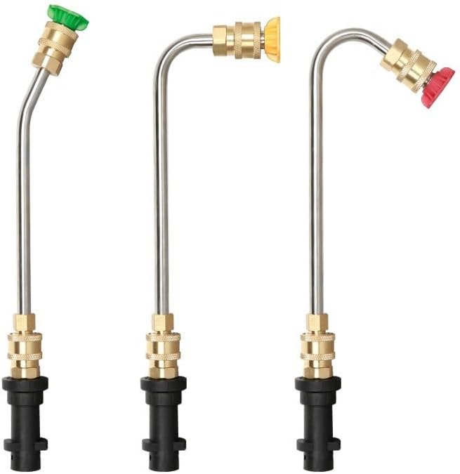 High Pressure Cleaning Nozzle With 30 Degree/90 Degree/U Shaped Types Washer Rod Adapter Kit Accessories Fit For K Series Stainless Steel Copper Washing Machine Spare Parts(90 Degree)