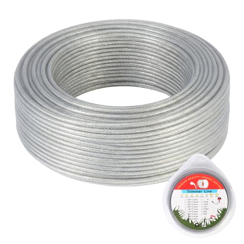 DTLLCZP Fil de coupe en acier de 2,4 mm x 30 m – Bobine de fil pour débroussailleuse et coupe-bordure, accessoire pour tondeuse à gazon pour l'élimination...