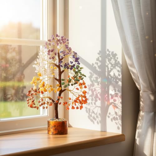 Image of ZAICUS Seven Chakra Crystal Tree of Life Stone Fortune Feng Shui