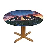 Design unique : la nappe ronde est imprimée avec des motifs uniques exquis et magnifiques, ce qui est beau, généreux, frais et naturel. Utilisez-le pour décorer votre table à manger, illuminer votre environnement de salle à manger et vous apporter une bonne humeur.