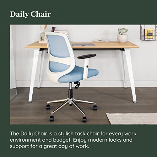 Image of Branch Daily Chair - Computer Office Chair with Swivel, Lumbar Rest, and Adjustable Armrests - Sustainable, Stylish Mesh, & Adjustable Armrests - Comfortable Seating for Improved Posture - Blue | Lumbar Rest and Adjustable Armrests, Stylish Mesh, Comfortable Seating for Improved Posture, Blue