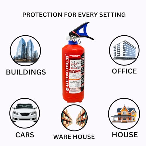 Image of ABC Multipurpose Dry Powder Fire Extinguisher - ISI Certified, Portable & Easy to Use - for Home, Office, Car, Shop, Kitchen - Fire Safety Equipment (2kg)