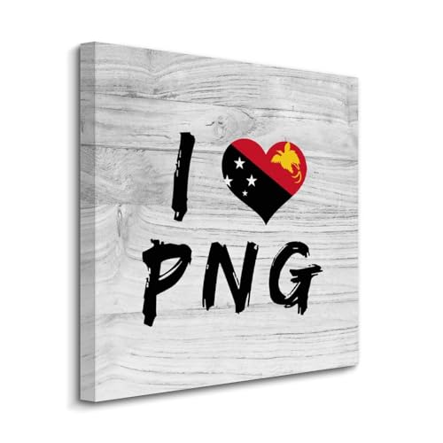 Lienzo "I Love Papua New Guinea" de 50x50 cm para un dormitorio acogedor y moderno