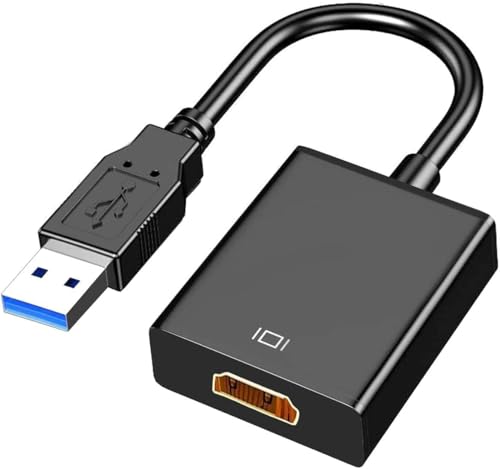 ZISONIX   Adaptador de convertidor USB 3.0/2.0 a HDMI, cable de vídeo HD 1080p para PC, ordenador portátil, HDTV compatible con Windows XP/7/8/8.1/10/11(no para Vista, Linux, Chrome, Mac OS)