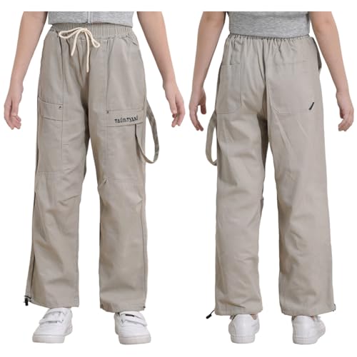 YiZYiF Kids Girls Boys Straight Wide Leg Streetwear Pants Sport Trousers Loose Fit Sweatpants for Outdoor Hiking
