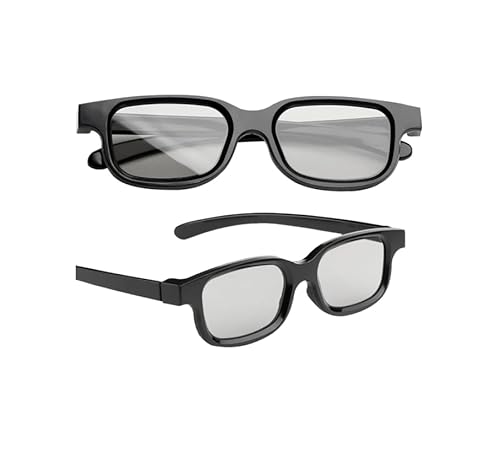 Apkpesterml 2 Pcs 3D Glasses for Cinema, Black Universal 3D Glasses Passive 3D Glasses 3D TV Glasses 3D Sunglasses for Childrens Adults Home Cinema Theater TV Game 3d Print Anaglyph Photos