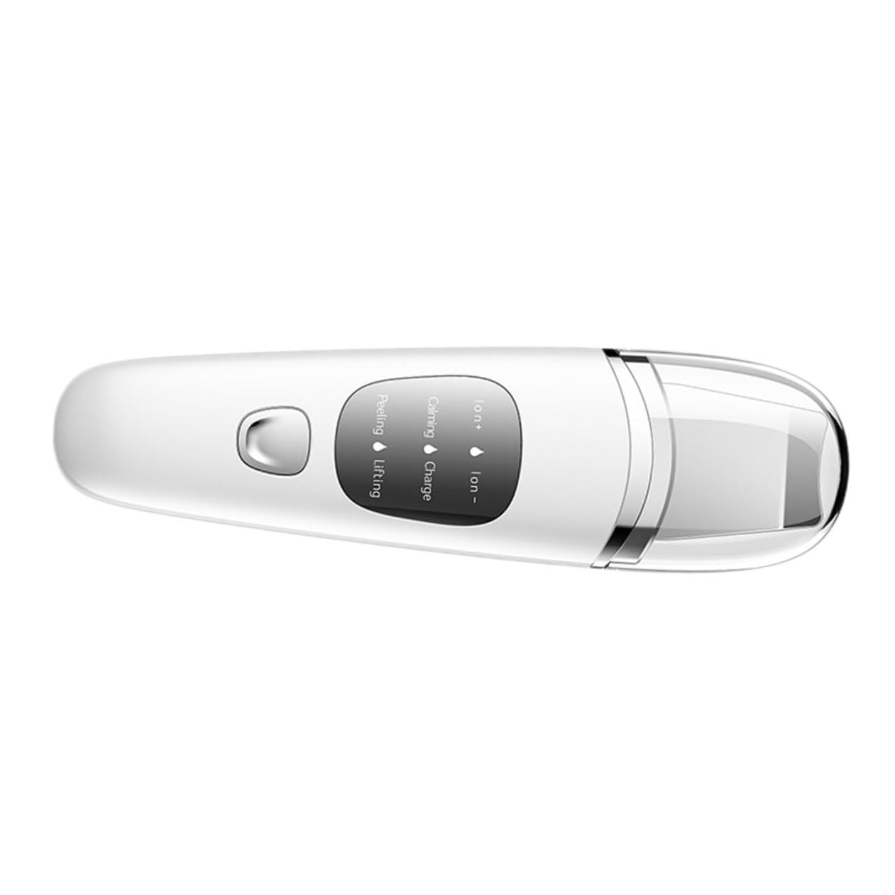 Limpiador Facial Ultrasónico LCD de Abs y Acero Inoxidable, Blanco