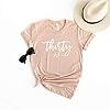 Thirty-AF-Shirt-Womens-30th-Birthday-Party-Cute-Short-Sleeve-T-Shirt-Tee-Tops Create5 Clothing Thirty AF Shirt Women's 30th Birthday Party Cute Short Sleeve T-Shirt Tee Tops (Medium, Peach)
