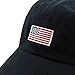 USA Flag & Embroidery Premium 100% Cotton Low Profile Adjustable Baseball Dad Cap (Flag-Black)