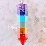 silvertree saint paul zubehör Metallart: Zink-Legierung QINGYY Pyramide 7 Chakra Natürlicher Edelstein Regenbogen geschichtetes Pendel