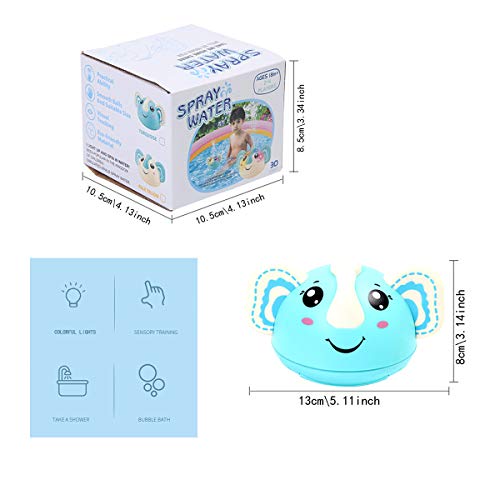 Chenyu Baby Bath Toys,Bath Toys,Baby Shower Toys,Elephant Automatic Water Spray Bath Toys With Led Lights, Induction Sprinkler Bathtub Children's Toys Boys And Girls, Baby Toys Bathtub Toys(Blue) #TOP1