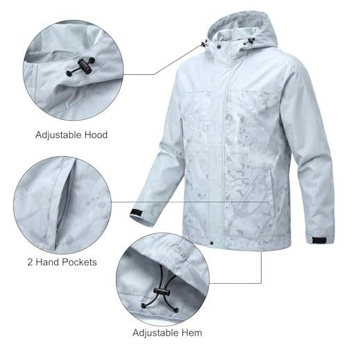 Image of LOOGU Rain Jacket for Men, Packable Waterproof Rain Shell Lightweight, S-3XL for Hiking Fishing Camping