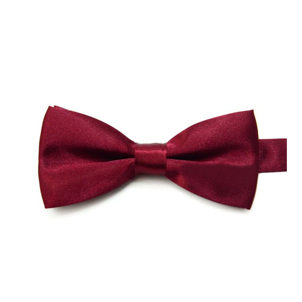 Van Der Linn Boys Colour 4 Maroon Kids Clip-On Wedding Formal Events Party Bow Tie (Colour 4 Maroon)