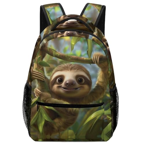 Sac d'école enfants avec paresseux mignon et cartable de livre pour ados