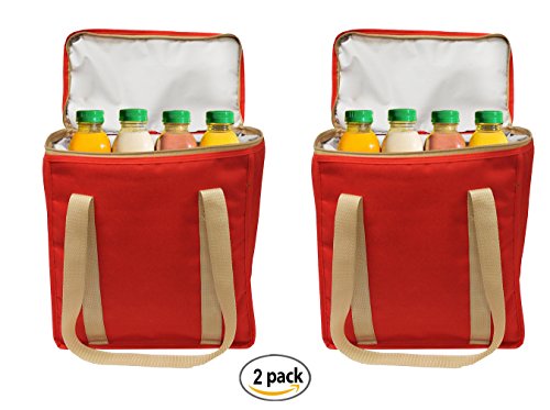 Insulated Grocery Bags Reusable Heavy Duty Nylon Thermal Cooler Tote Leakproof with Zipper