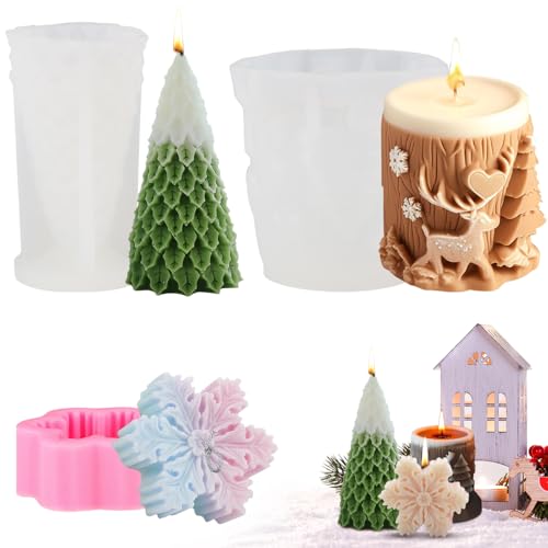 Fizdoqg Kerzenformen Zum Gießen 3 Stück Kerzenform Weihnachten,...