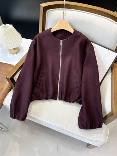 Chic and Cozy: Dark Red Bomber Jacket for Effortless Style this Fall/Winter - Image 2