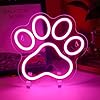 Aslanka Cat Dog Paw Neon LED Sign, Dimmable Led Cat Foot Neon Light for Wall Decor, USB Powered Neon Light Acrylic Sign for Home Bedroom Pet Shop Dog House Esthetics Wall Art Gift-Pink