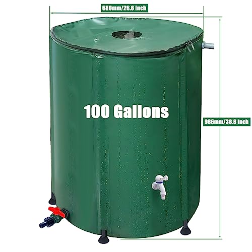100 Gallon Rain Water Collection Barrel, Collapsible rain Barrel, Portable rain Barrel, with Filter rainwater Collection Container - Thumbnail 3