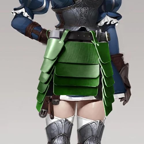 Waist Armors Belt Skirt Medieval Knight Roman Belt Cosplay Clothes Wide Kidney Belt for Halloween Carnival, Green, as Described3
