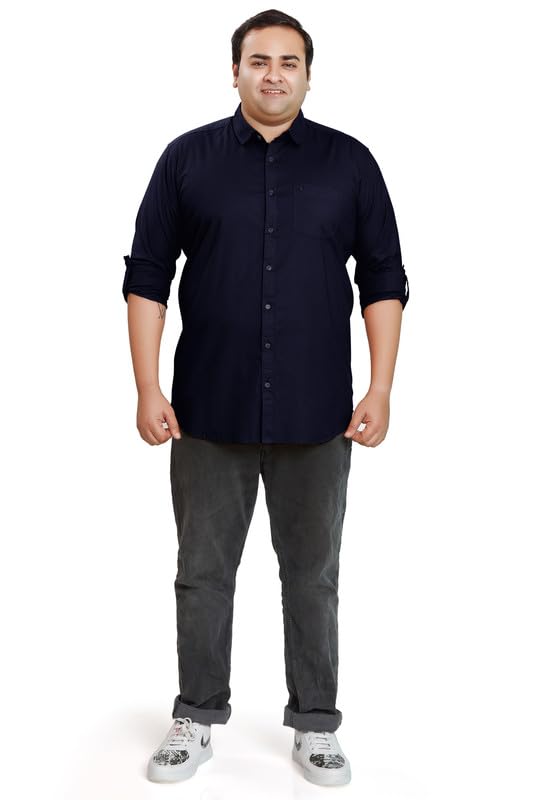 Image of BE ACTIVE Plus Size Lycra Cotton Satin for Men Shirts|| All Plus Size Men|| Cotton Stylish Full Sleeves Shirt for Men