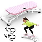 KINMAC Indoor Ski Simulator with Resistance Bands - Balance Board Home Gym Sliding Machine for Full-Body...