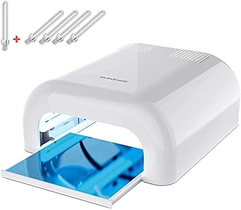 MelodySusie Professional UV Nail Lamp with 4 Light Tubes & Metal Sliding Base, S-Pro04 Salon-Grade Fast Curing Nail Dryer for 3D Printer UV Resin, Hard Gel, Extension, & Acrylic Gel Polishes