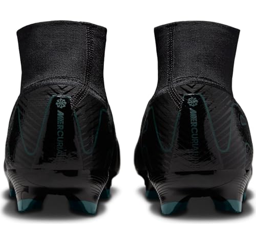 Nike Mercurial Superfly 10 Pro FG High-Top Soccer Cleats (HF9433-002, Black/Deep Jungle/Black) Size 6.53