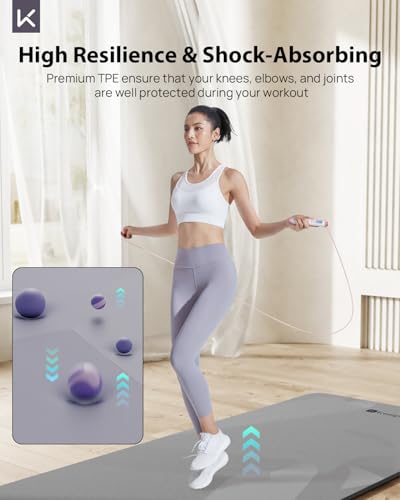 Image of KEEP Extra Wide Yoga Mat, 7mm Thick 72 inch x 32 inch Exercise Mat | 7mm thick Extra wide yoga mat with carry strap for home workout, yoga, exercise and Pilates