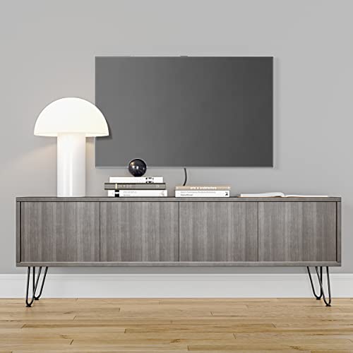 Genius Iron Hairpin Furniture Legs 8 inch, 3/8" Solid Metal Steel Firm Welding Home DIY for Couch Dresser Cabinet Shelf TV Stand with Rubber Floor Protectors, Black, 4 PCS