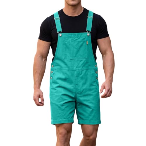 Salopette homme vintage short cargo décontracté et combinaison courte streetwear mode