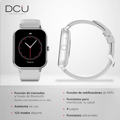 Dcu Tecnologic - Smartwatch Curved Glass Pro - Touch Screen Ad Alta Definizione Personalizzabile Da 1,83'' - Impermeabile IP67-123 Modalità Sport - Grigio - 6