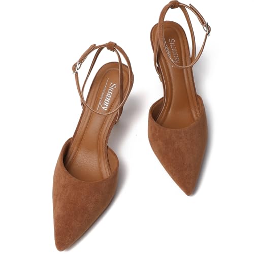 Image of Susanny Heels for Women Stiletto Closed Pointed Toe Backless Dress Shoes High Heels Sexy Kitten Pumps Wedding Guest Party Dance Prom Dressy Comfort Shoes