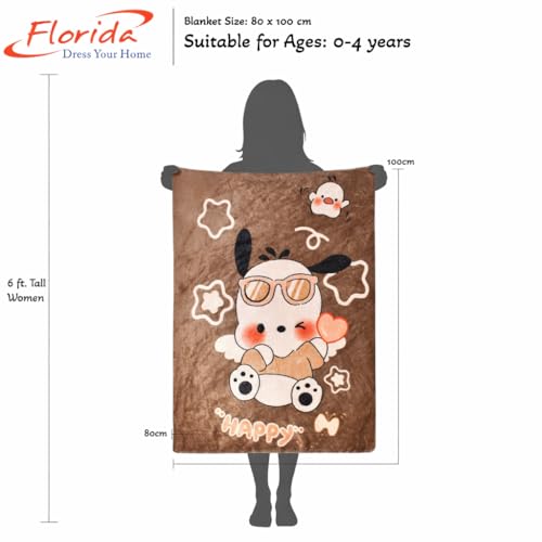 Image of Florida All Season AC Baby Blanket Swaddler Wrapper Flannel Soft and Comfortable for New Born Babies with Adorable Prints and Designs - Pack of 2