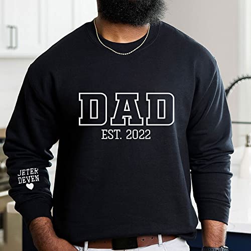NAZENTI Personalized EST Dad Embroidered Crewneck Sweatshirt, Dad Embroidered Sweatshirt, Gift for Papa4