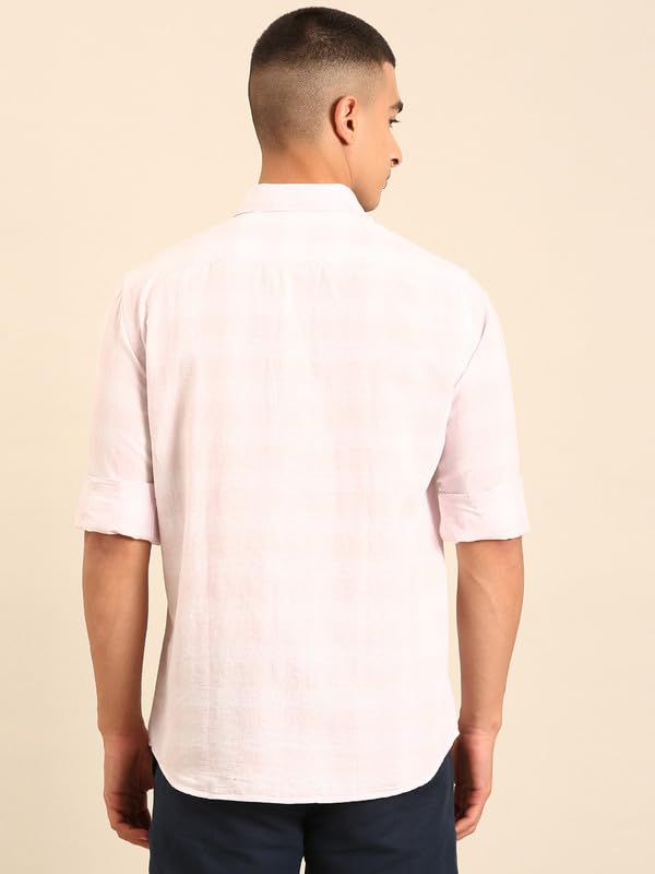 Image of Cavallo by Linen Club Men's Checked Slim Fit Shirt