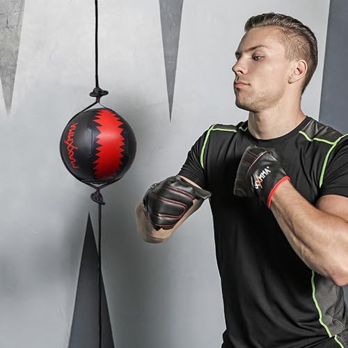MaxxMMA Double End Speed Ball, Boxing Speed Ball, Reflex Dodge Ball, Punching Speed Ball, MMA Training Ball, einschließlich Pumpe, Schnüre, Ring Locking