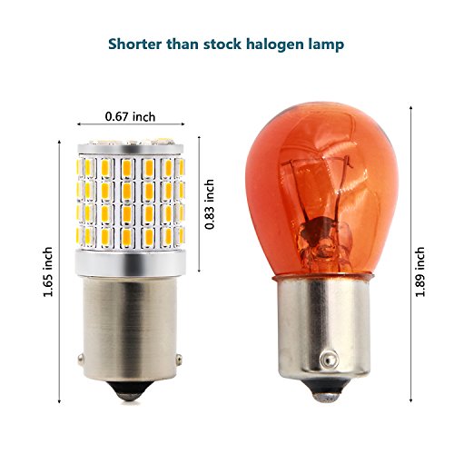 Phinlion Super Bright 3014 72-Smd Ba15S 1156 1073 2396 7506 1156A Amber Yellow Led Light Bulbs For Turn Signal Blinker Lights #TOP3