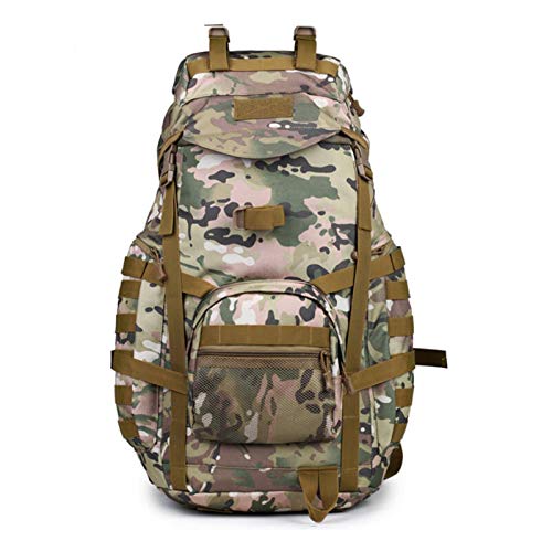 PPLAS Mochila de la Mochila de la Mochila de la Mochila Grande de 60L Camping Mochilas a Prueba de Agua Camuflaje Senderismo Bolsas al Aire Libre (Capacity : 50 70L, Color : CP Camouflage) Cover