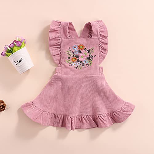 MERSARIPHY Baby Girls Suspender Dress Infant Embroidered Straps Skirt Overall Dresses Winter Fall Clothes2