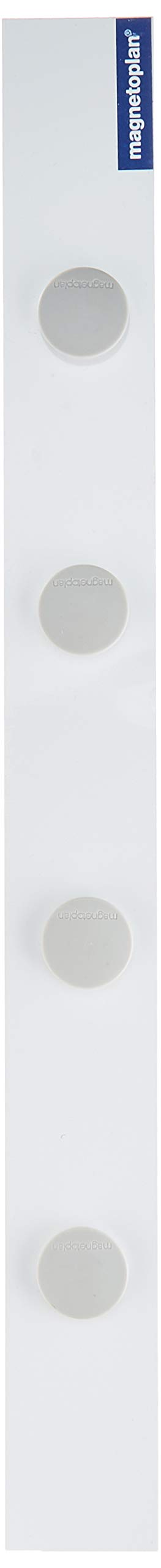 Magnetoplan Magnetowand Wall Rail Set including 4 Grey Magnets 500 mm White