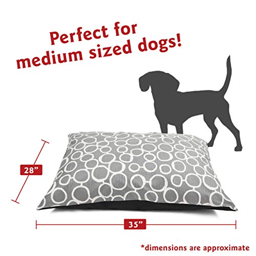 Image of Majestic Pet Rectangle Medium Dog Bed Washable - Non Slip Comfy Pet Bed - Dog Crate Bed Super Value Pillow Dog Bed - Dog Kennel Bed for Sleeping - Dog Bed Medium Breed 35 x 28 Inch - Fusion Gray